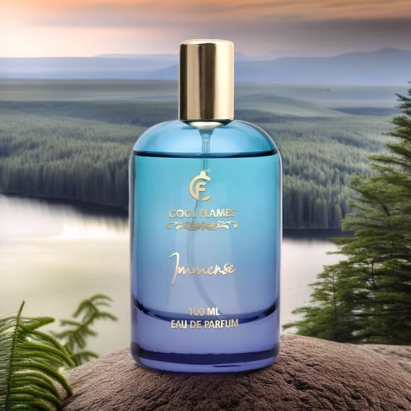 Cool Flames Luxury Immense Eau De Parfum For Men & Women 100ml, 3.4 Fl.oz. | Premium Long Lasting Unisex Fragrance- With Lemon, Lily Of The Valley, Saffron, Cedar & Sandalwood Notes - Travel Friendly
