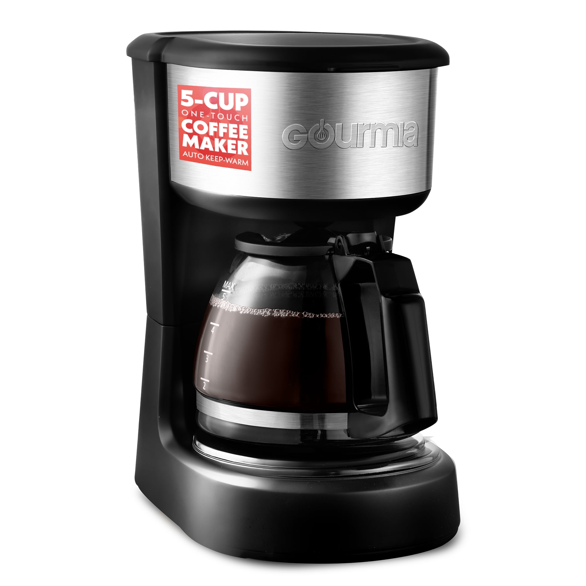 Cafetière à un bouton Gourmia 5 tasses avec maintien au chaud automatique, noir