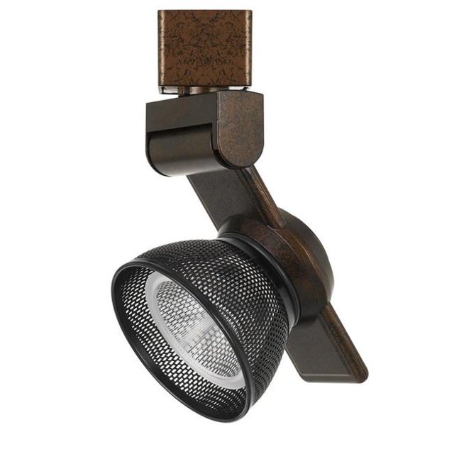 Benjara BM220802 12W Integrated LED Metal Track Fixture with Mesh Head, Bronze & Black