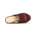 thumbnail image 4 of BLISSFUL STEP Chaussures pour Femmes Talon Compensé Bout Ouvert Espadrilles Mules à Plateforme Bourgogne 6, 4 of 7