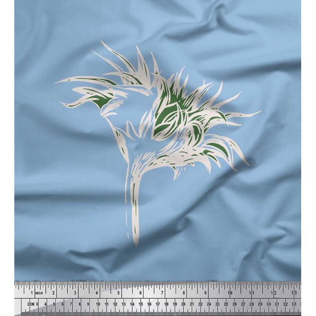 Soimoi polyester Crepe Fabric Artistic Flower Printed Fabric 1 Yard 52 Inch Wide