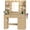 Natural Wood Color, variant on Ktaxon Lighted Makeup Vanity with 6 Drawers, Get Ready with Me Vanity Table Set w/ Charging Station, Side Rack, White