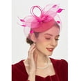 thumbnail image 5 of Pink Heardband Tea Party Fascinator Kentuckys Derbys Hat Fascinator Pillbox Hat Headband for Cocktail, 5 of 5