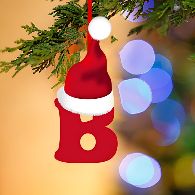 Fridja 26 Letters Christmas Tree Decoration Pendant, Christmas Tree Ornaments Personalized DIY Christmas Ornaments Christmas Decoration Xmas Tree Hanging Decor (B)
