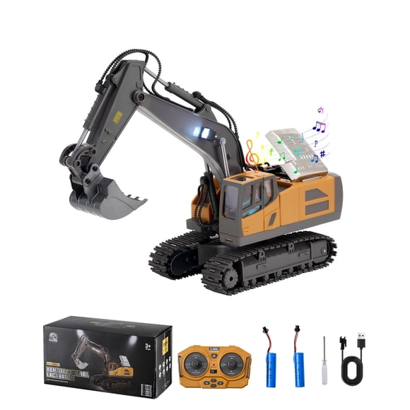 VEVOR Remote Control Excavator Toy 11 Channel 1:20 Scale RC Excavator Digger for Kids