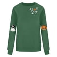 thumbnail image 5 of yoeyez Chandail d'Halloween pour Femme, Fantôme Citrouille, Chandail à Manches Longues, Col Ras du Cou, Décontracté, Automne, Chandail Effrayant, Hauts, Vert Armée, TG, 5 of 5