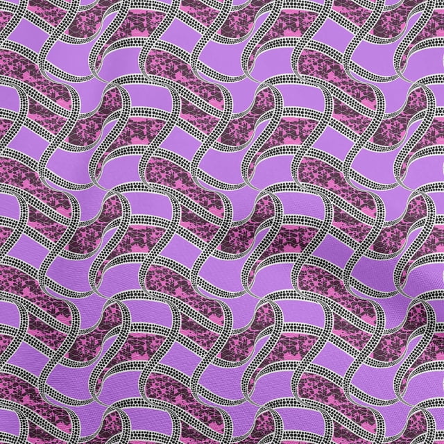 oneOone Cotton Poplin Violet Fabric Abstract Dot Sewing Craft Projects Fabric Prints by Yard 42 Inch Wide