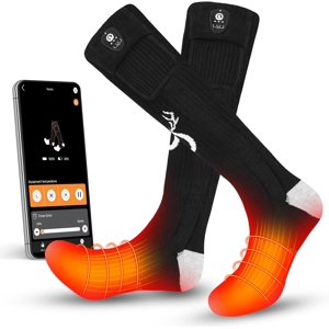 SNOW DEER Chaussettes chauffantes pour hommes femmes, contrôle d'application Chaussée chauffante électrique rechargeable