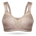 thumbnail image 3 of Wingslove Women's Full Coverage Plus Size Bra Non Padded Wireless Minimizer Bra, Toffee 48G, 3 of 7