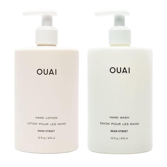 OUAI Ensemble de Gel pour les Mains et de Lotion pour les Mains, Parfum de Rue Dean - Hydrate et Exfolie au Quotidien - Fait avec des Esters de Jojoba, des Huiles d'Avocat et d'Églantier - 16 fl oz Chacun
