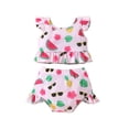 thumbnail image 1 of Sunnyoo Girls Bikini Swimsuit Fruit Prints Ruffle Bathing Suit Swimwear, 2-Piece, 1 of 8