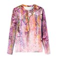 thumbnail image 5 of IROINID en Solde T-Shirt à Manches Longues en Polyester pour Femmes Confortable Dames Col Rond Hauts Amples T-Shirts Imprimés Blouse, Rose Vif, 5 of 5