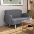 thumbnail image 2 of HOMCOM 2 Seater Sofa Couch with 8.3" Thick Padding and Wood Legs, Grey, 2 of 10