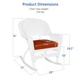thumbnail image 4 of Jeco Rocker Wicker Chair in White with Red Cushion (Set of 2), 4 of 9