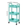 thumbnail image 3 of Birdeem 3 Tier Rolling Storage Cart with Armrests and Wheels,Versatile Utility Cart for Kitchen Bathroom Home Organization,Sturdy Plastic Mobile Organizer, 3 of 8