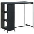 thumbnail image 1 of vidaXL Table de Bar avec Étagère de Rangement Noir 120x60x110 cm Poly Rotin, 1 of 4