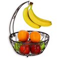 thumbnail image 1 of Simple Houseware Fruit Basket Bowl with Banana Tree Hanger - Wire Produce Storage Stand & Organizer for Kitchen Counter, Bronze, 1 of 6