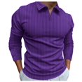 thumbnail image 1 of Cathalem Polo pour Homme Décontracté à Manches Longues Coupe Régulière Mode Chemise de Couleur Unie, Violet TTTG, 1 of 5