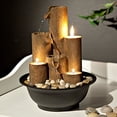 thumbnail image 1 of Alpine Tiered Column Tabletop Fountain w/ 3 Candles, 11 Inch Tall, 1 of 11