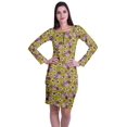 thumbnail image 1 of Moomaya Womens Full Sleeve Printed Midi Length Printed Bodycon Dress, 1 of 6