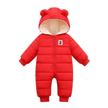 Dvkptbk (0-18 Months) Toddler Boys and Girls Cotton Coat Jacket Winter Thickened Down Hooded Warm Long-sleeved Cotton Coat Jacket