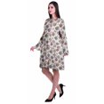 thumbnail image 3 of Moomaya Robe d'Été Fluide à Manches Longues Imprimée pour Femmes, Longueur Genou, Évasée, 3 of 6