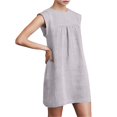 thumbnail image 2 of Ovzne Robes Grande Taille pour Femmes Rondes Robe de Plage Mode Femmes Décontractée Ample Aguichant Col Rond Robes Imprimées Été Sans Manches Robe de Plage Grande Taille Robe Maxi Liquidation, 2 of 6