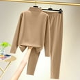 thumbnail image 2 of FAIWAD Ensemble de sous-Vêtements Thermiques pour Femme, Col Roulé, Haut à Manches Longues avec Pantalon Long, Extensible, Ensemble de sous-Vêtements Confortable, 2 of 3