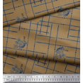 thumbnail image 3 of Soimoi Brown Heavy Canvas Fabric Leaves & Geometric Fabric Prints By Yard 58 Inch Wide, 3 of 5