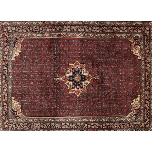 Ahgly Company Tapis d'Intérieur Lavables en Machine, Rectangle Rouge Profond Traditionnel, 7' x 9'