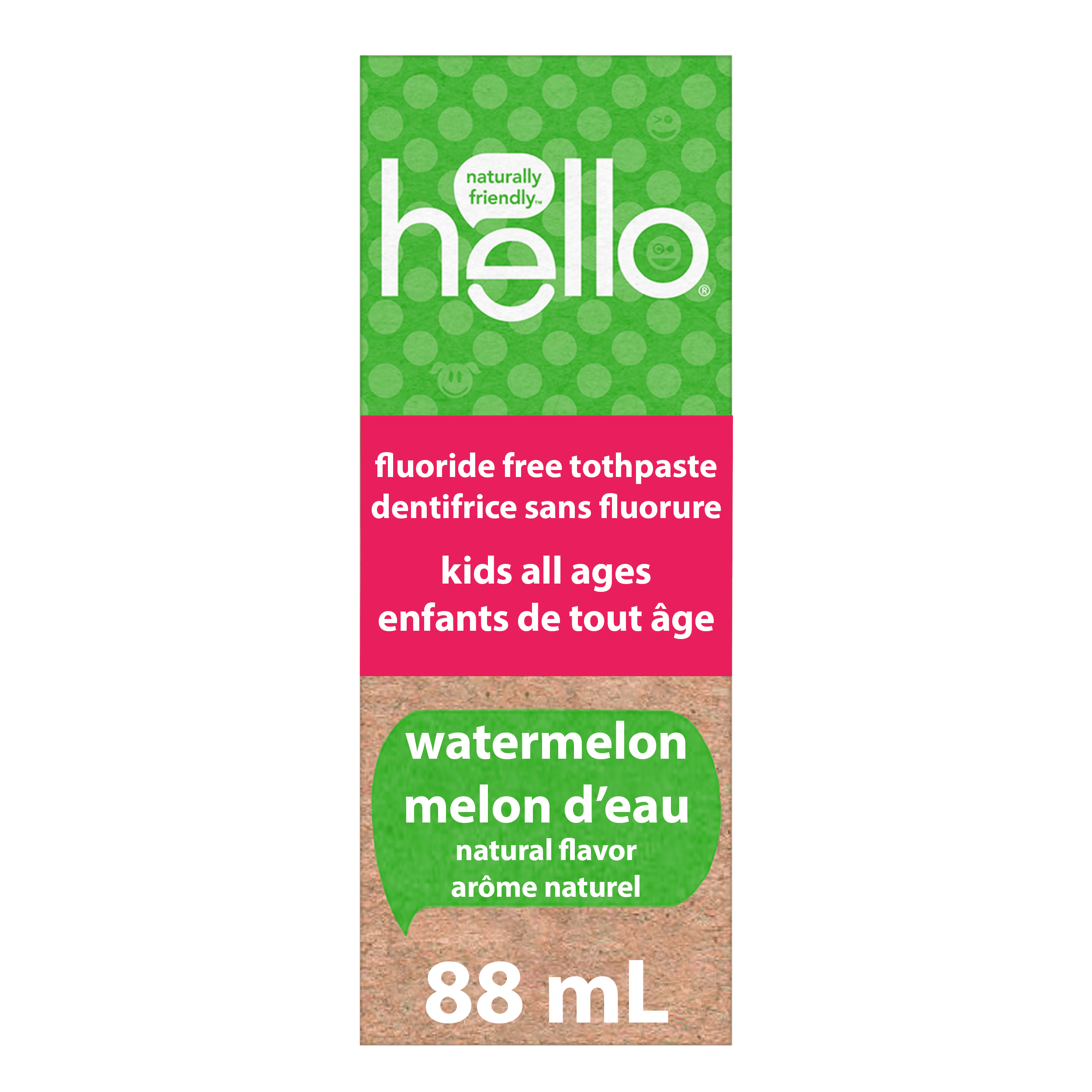 Dentifrice pour enfants hello Fresh Watermelon sans fluorure, tube de 119 g