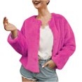thumbnail image 2 of Manteau Court d'Hiver Chaud en Fausse Fourrure pour Femmes avec Col Rabattu, 2 of 7