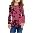 thumbnail image 1 of RXIRUCGD Chemises à Manches Longues pour Filles, Col Rond Mignon, Blouses Décontractées Élégantes (Rose, Taille : 4 Ans), 1 of 6