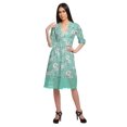 thumbnail image 3 of Moomaya Robe Imprimée Longueur Genou pour Femmes Grande Taille Vêtements Décontractés Tenue d'Été, 3 of 4