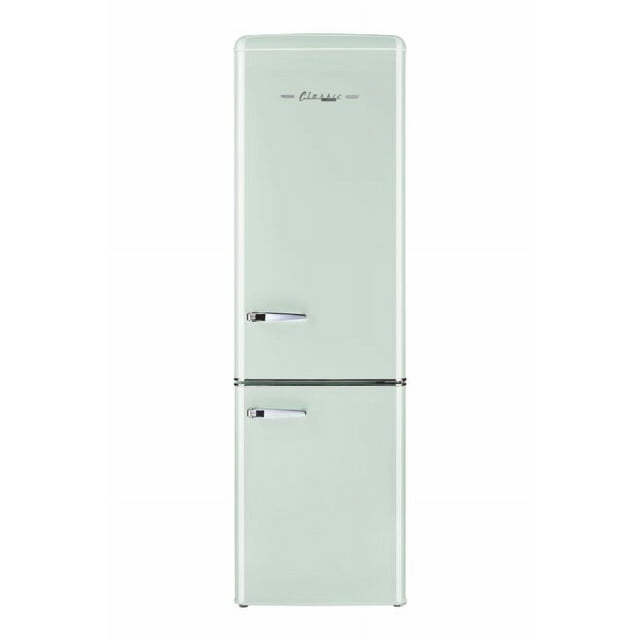 Classic Retro 9 cu. ft. Electric Bottom Freezer Refrigerator with Wine Rack in Summer Mint Green