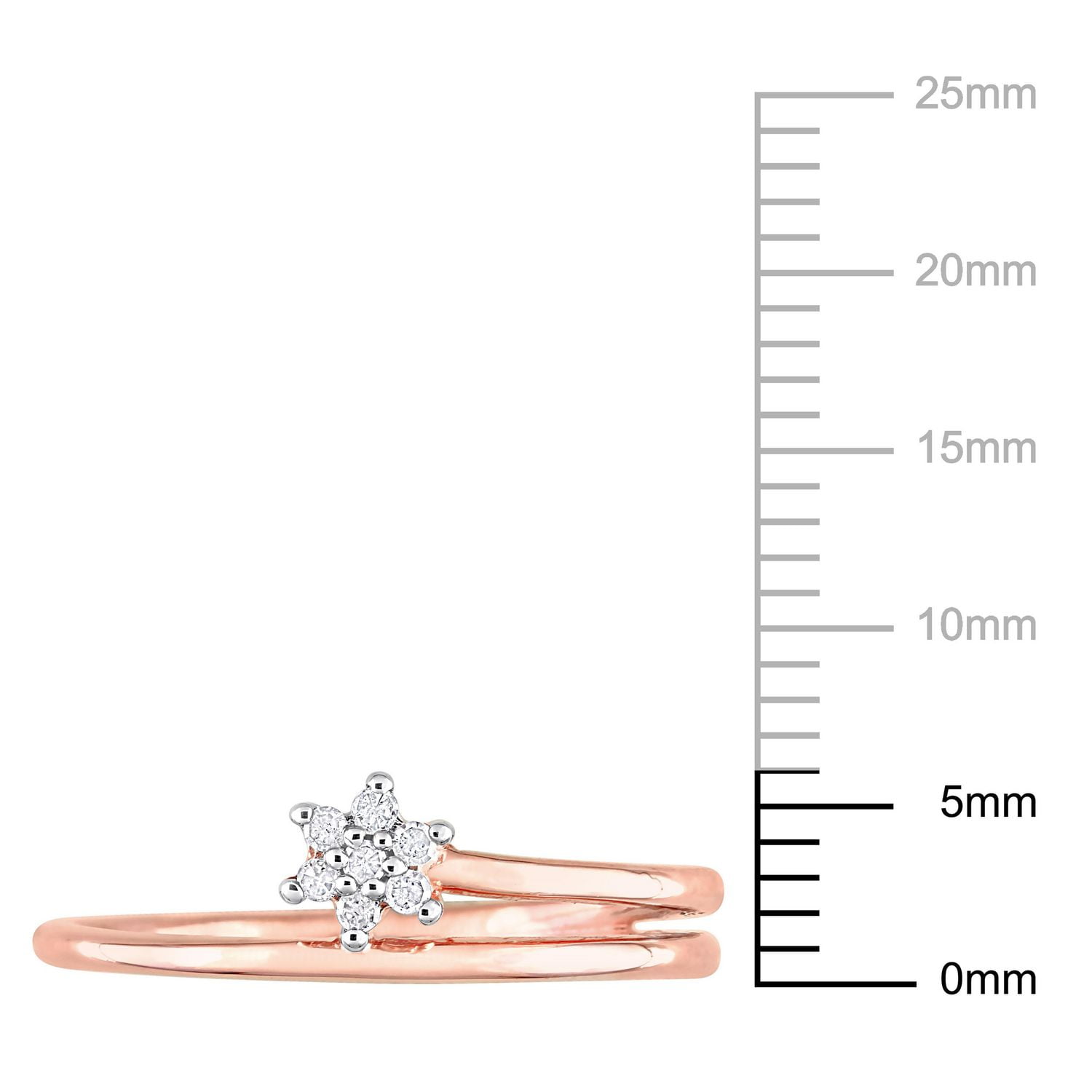 Bague de Promesse florale torsadée Miabella d'accent de diamant en Argent Sterling Plaqué Rose