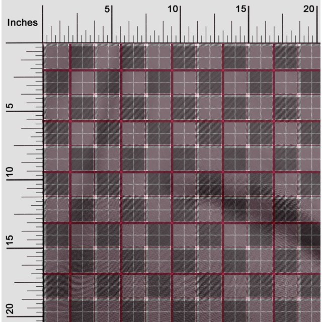 oneOone Cotton Poplin Fabric Tartan Check Print Sewing Fabric BTY 42 Inch Wide