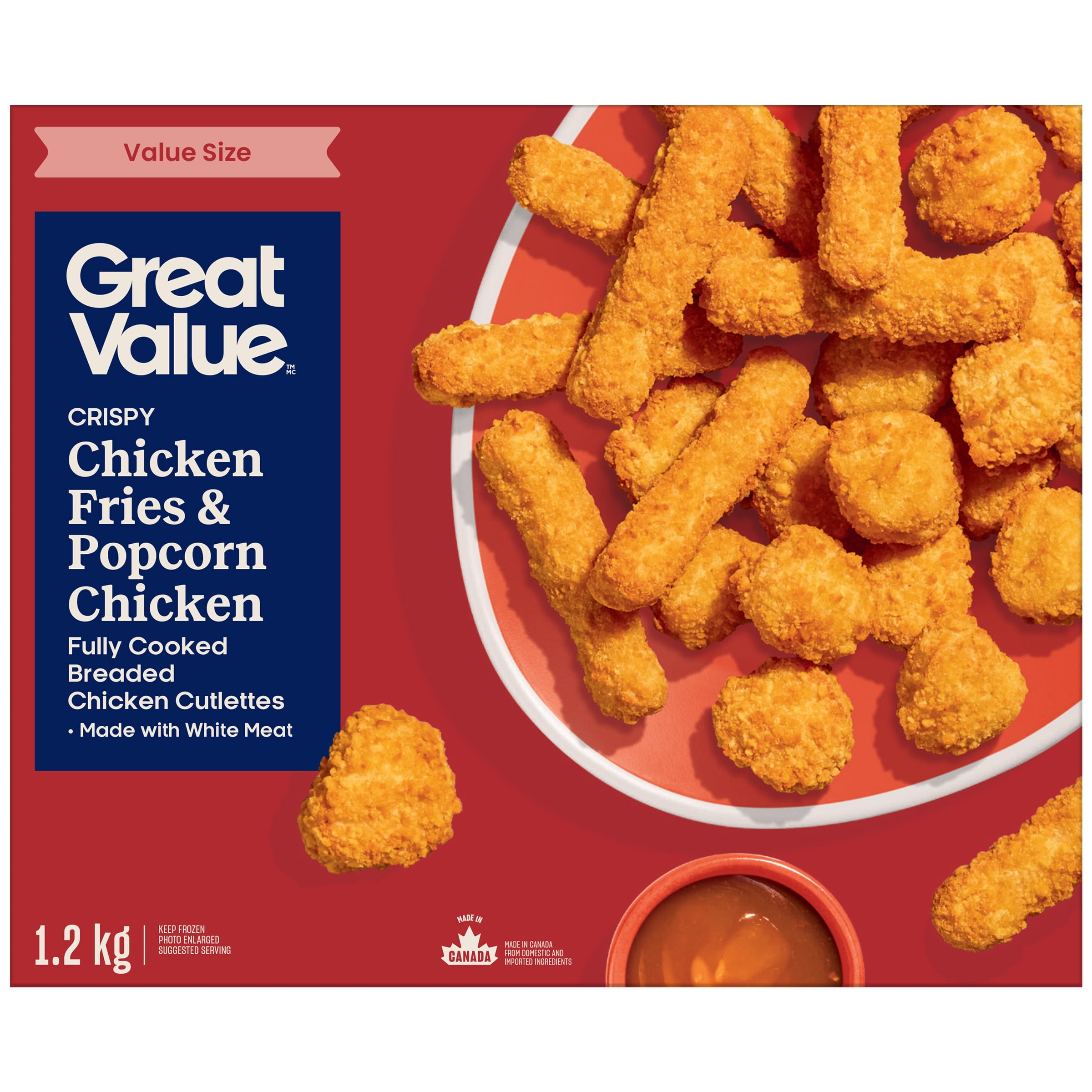Great Value Crispy Chicken Fries & Popcorn Chicken, 1.2 kg