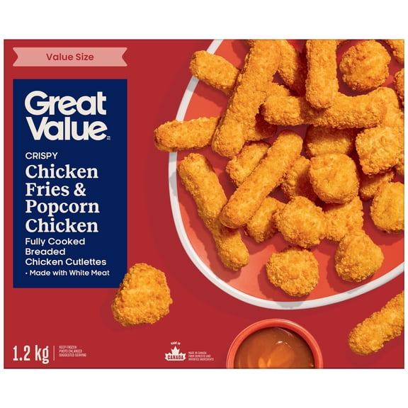 Great Value Crispy Chicken Fries & Popcorn Chicken, 1.2 kg