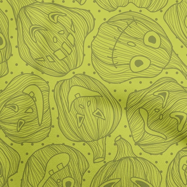 oneOone Rayon Lime Green Fabric Halloween Fabric For Sewing Printed Craft Fabric By The Yard 56 Inch Wide