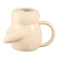 thumbnail image 3 of Mainstays Cream/Grey Sculpted Hug Ceramic Mug Set, 16 oz, 2 Piece, 3 of 8