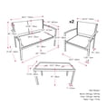 thumbnail image 2 of CorLiving Everett 4-Piece Weather Resistant Steel Frame Outdoor Conversation Set with Mesh Seats, Chairs, Loveseat, and Coffee Table, Grey, 2 of 9