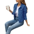 thumbnail image 3 of Women?s Denim Jacket Long Sleeve Button Down Casual Jean Jacket with Pockets S-XXL, 3 of 5