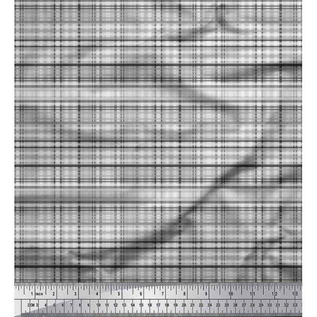 Soimoi Velvet Fabric Plaid Check Print Fabric by Yard 58 Inch Wide