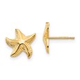 thumbnail image 1 of 14k Yellow Gold Starfish Earrings Animal Sea Life, 1 of 7