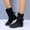 Black, variant on LSLJS Women's Mid-Calf Winter Snow Boots New Woolen Yarn Snow Back Strap Plus Size Shoes Outdoor Walking Boots
