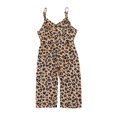 thumbnail image 2 of FOCUSNORM Girls Summer Sleeveless Romper Leopard High Waist Lace-up V Neck, 2 of 5