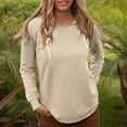 thumbnail image 2 of Yuyuzo Chandails à Capuchon pour Femmes Automne Chandails Molletonnés Doublés à Manches Longues à Cordon Col en V Chandails à Enfiler, 2 of 4