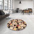 thumbnail image 4 of Ahgly Tapis d'Intérieur Lavable en Machine Carré Transitionnel Rouge Brun, 7 Pieds Carré, 4 of 7