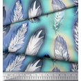 thumbnail image 3 of Soimoi Poly Georgette Tissu Feuilles & Plumes Tissu Imprimé 1 Yard 42 Inch Wide, 3 of 3